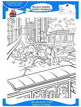 Çocuklar İçin Hulk Boyama Sayfaları 